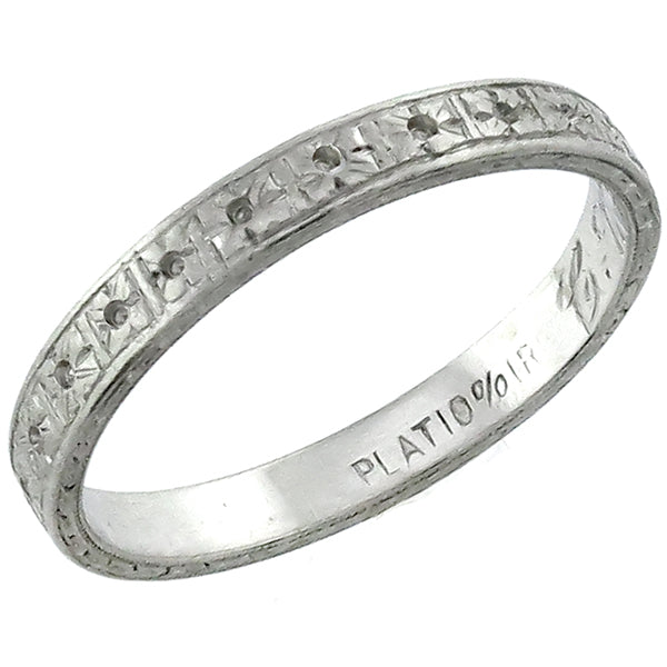 Art Deco Platinum Wedding Band
