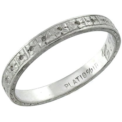 Art Deco Platinum Wedding Band