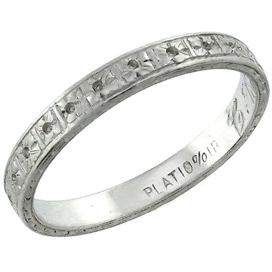 Art Deco Platinum Wedding Band