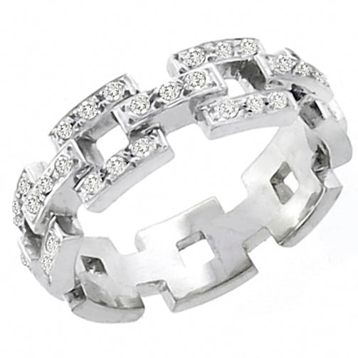 Art Deco Style 0.45ct Diamond Gold Wedding Band