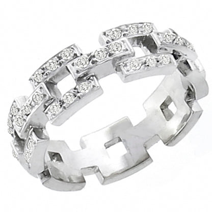 Art Deco Style 0.45ct Diamond Gold Wedding Band