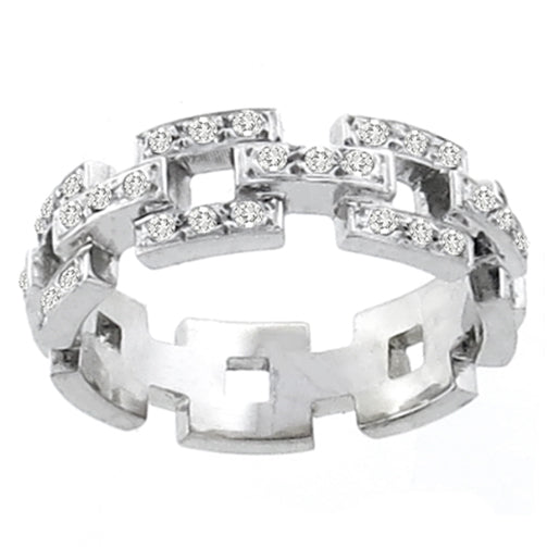 Art Deco Style 0.45ct Diamond Gold Wedding Band