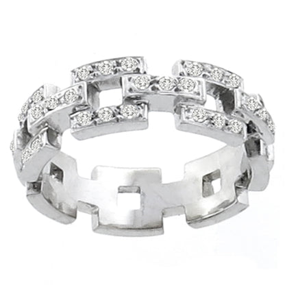 Art Deco Style 0.45ct Diamond Gold Wedding Band