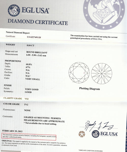 Art Deco Style 0.84ct Round Diamond Sapphire 18k White Gold Ring