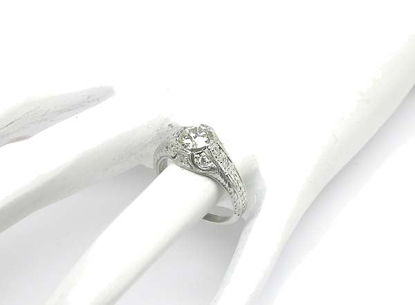 Art Deco Style 0.93ct Diamond Platinum Engagement Ring