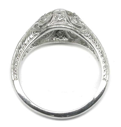 Art Deco Style 0.93ct Diamond Platinum Engagement Ring
