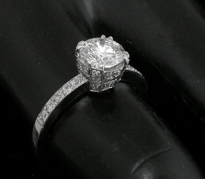 Art Deco Style 1.01ct Round Diamond Engagement Ring