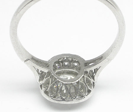 Art Deco  Style 1.02ct Cushion Brilliant Diamond Platinum Engagement Ring