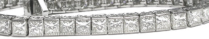 Art Deco Style 10.85ct  Princess Cut Diamond Platinum Tennis   Bracelet