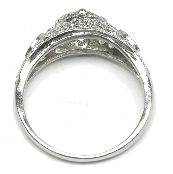 Art Deco Style 1.24ct Diamond Platinum Engagement Ring