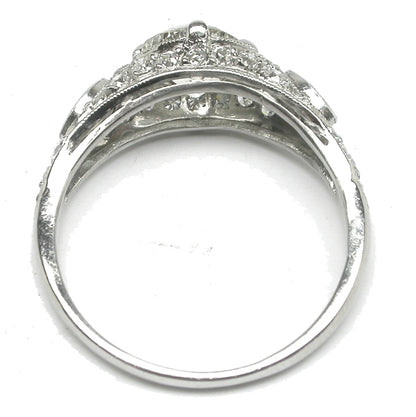Art Deco Style 1.24ct Diamond Platinum Engagement Ring