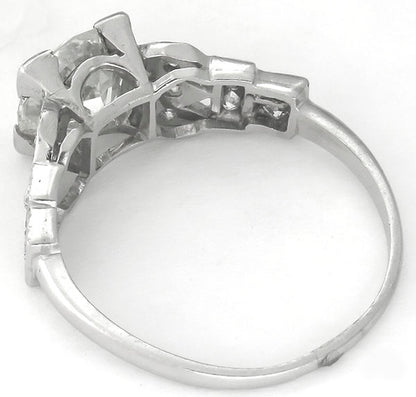 Art Deco Style 1.37ct Diamond Platinum Engagement Ring