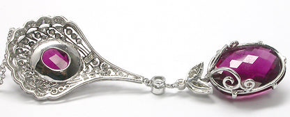 Art Deco Style 17.20ct Pink Tourmaline  0.80ct  Diamond Necklace