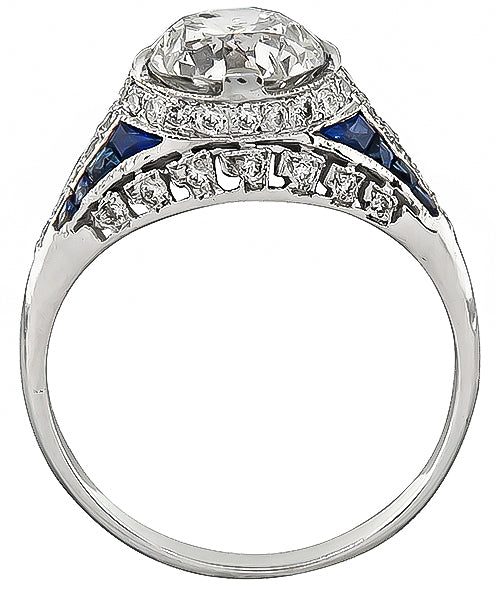 Art Deco Style 1.72ct Diamond Engagement Ring