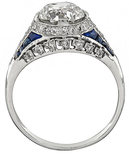 Art Deco Style 1.72ct Diamond Engagement Ring