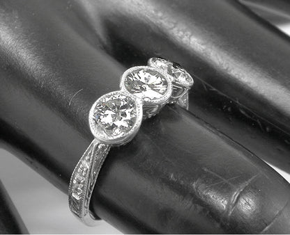 Art Deco Style  1.72ct Diamond Platinum Ring