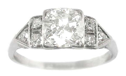 Art Deco Style 1ct Diamond Platinum Engagement Ring