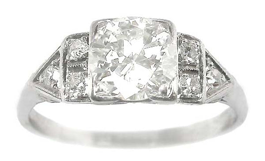 Art Deco Style 1ct Diamond Platinum Engagement Ring