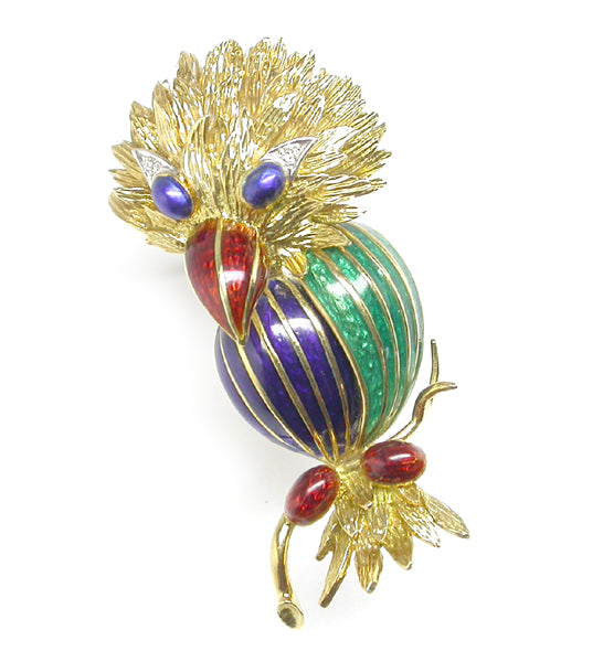 Art Deco Style 4ct Diamond 18k White Gold Pin