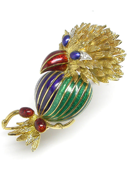 Art Deco Style 4ct Diamond 18k White Gold Pin