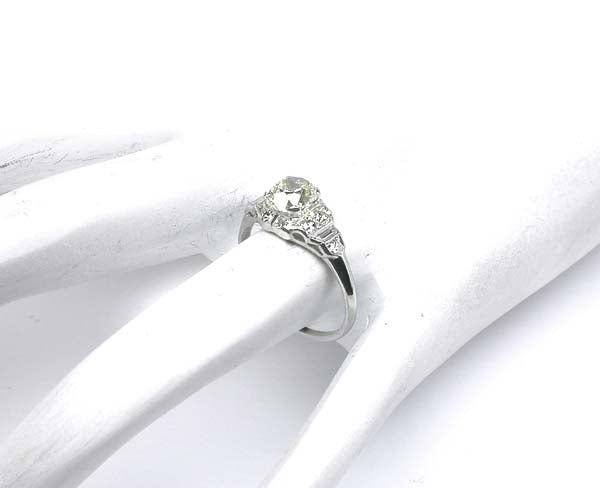 Art Deco Style EGL I-J SI1 1.11ct Diamond Platinum Engagement Ring