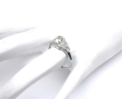 Art Deco Style EGL I-J SI1 1.11ct Diamond Platinum Engagement Ring