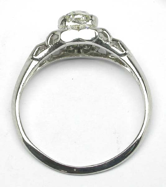 Art Deco Style EGL I-J SI1 1.11ct Diamond Platinum Engagement Ring