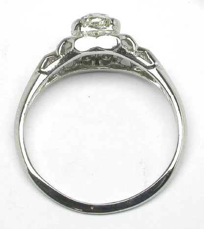 Art Deco Style EGL I-J SI1 1.11ct Diamond Platinum Engagement Ring