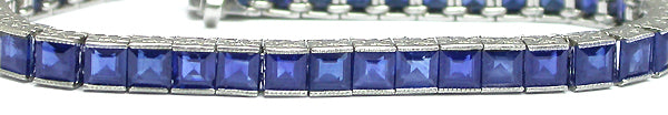 Art Deco Style  Platinum 14ct  Sapphire Bracelet