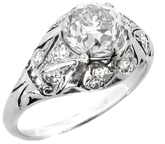 Art Deco1.36ct Old European Diamond Engagement Ring