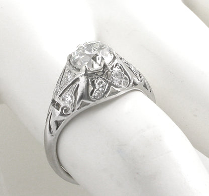 Art Deco1.36ct Old European Diamond Engagement Ring