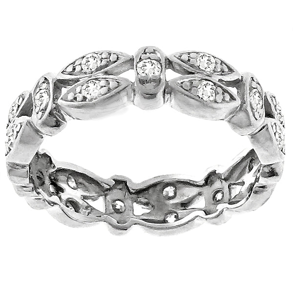 Art Deco 0.85ct Old  European Cut Diamond Platinum Wedding Band