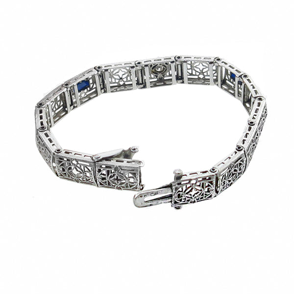 Authentic Antique Sapphire Diamond Bracelet