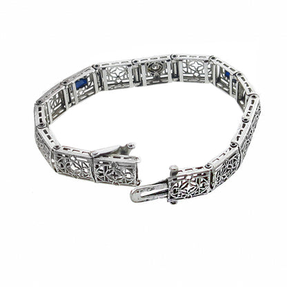Authentic Antique Sapphire Diamond Bracelet
