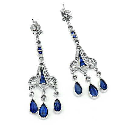 Authentic Estate Sapphire Diamond Earrings