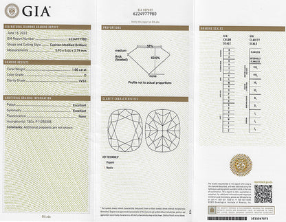 Authentic Tiffany & Co Diamond Engagement Ring Certificate