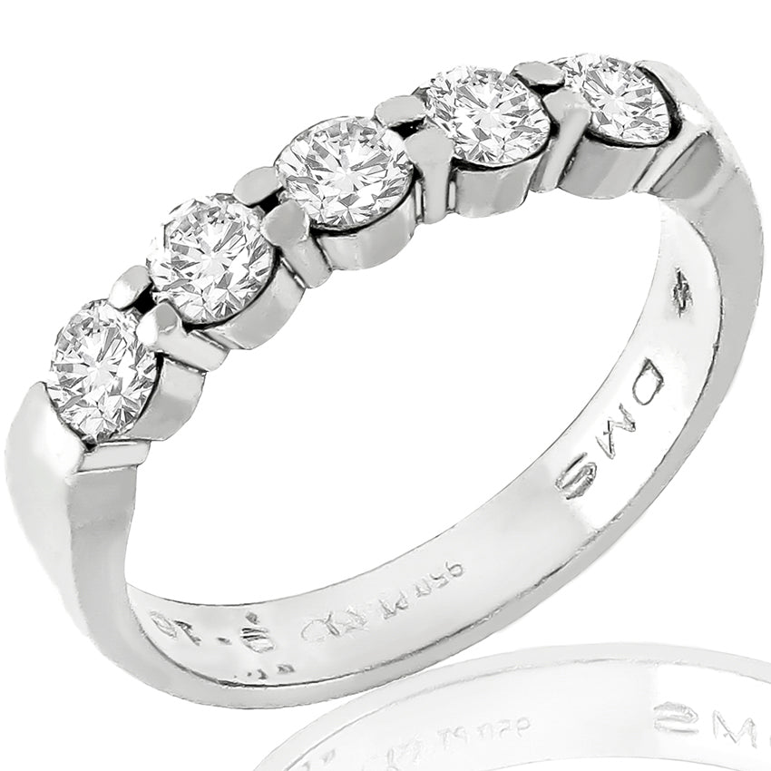 Estate 0.50ct Round Brilliant Diamond Platinum Wedding Band