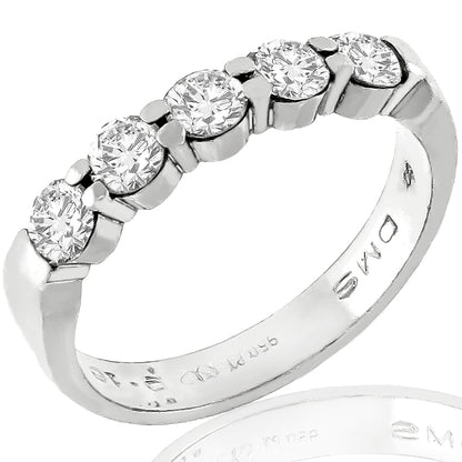 Estate 0.50ct Round Brilliant Diamond Platinum Wedding Band