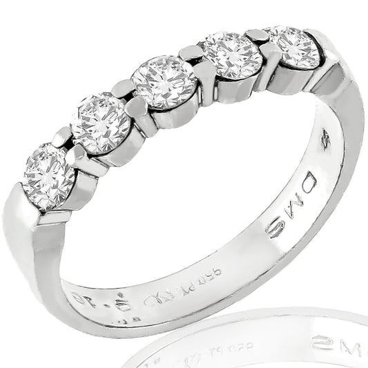 Estate 0.50ct Round Brilliant Diamond Platinum Wedding Band