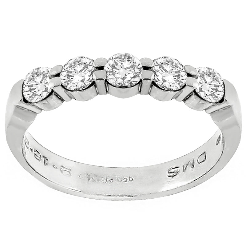 Estate 0.50ct Round Brilliant Diamond Platinum Wedding Band