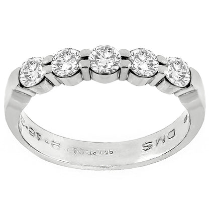 Estate 0.50ct Round Brilliant Diamond Platinum Wedding Band