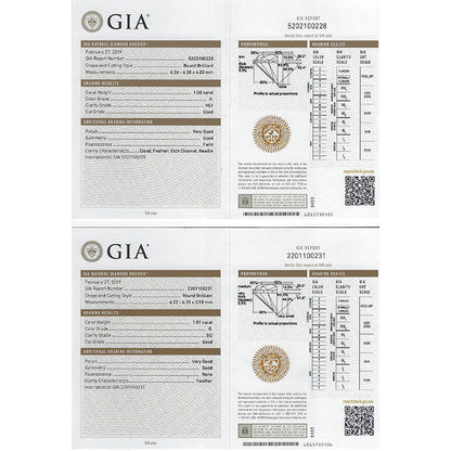 GIA Certified Diamond Stud Earrings in 14 Karat White Gold