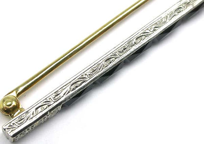 Bailey, Banks & Biddle Platinum and Yellwo Gold Onyx Diamond Pin