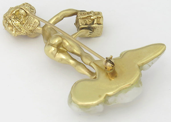 Baroque Pearl Gold Cupid Pin