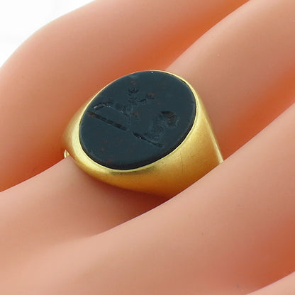 Blood Stone Gold Signet Ring
