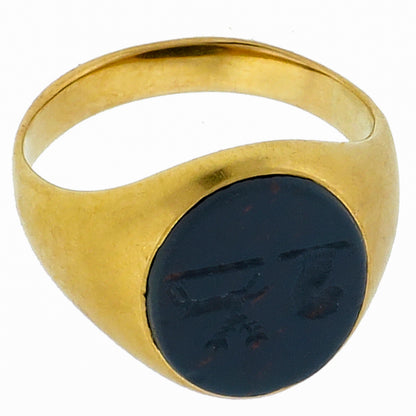 Blood Stone Gold Signet Ring
