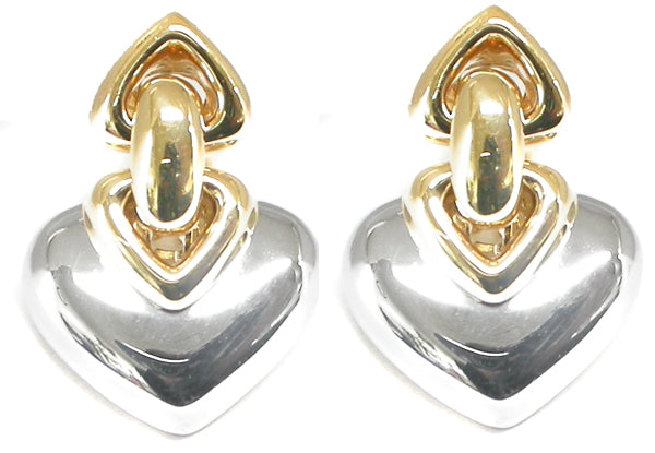 Bvlgari Gold Door Knocker Heart Earrings