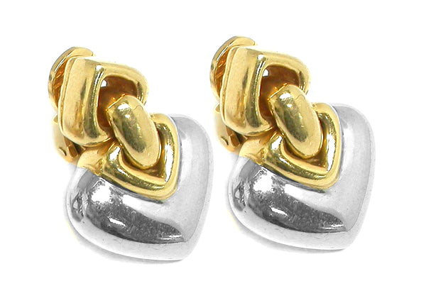 Bvlgari Gold Door Knocker Heart Earrings