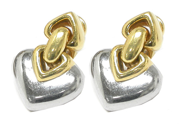 Bvlgari Gold Door Knocker Heart Earrings
