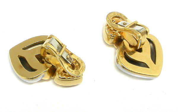Bvlgari Gold Door Knocker Heart Earrings
